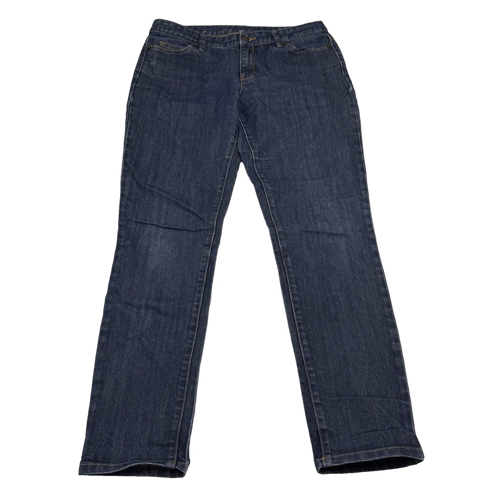 MK Michael Kors Jeans Women's Size 8 Mid Rise Ankle Crop Stretch‎ Dark Wash Blue